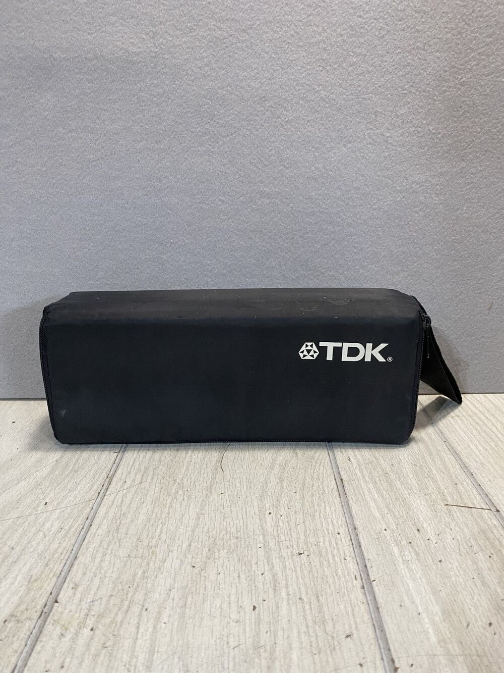 TDK Case Logic 15 Cassette Tape Holder Carrying Vintage Black Zipper Storage
